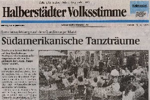 Ankndigung Sommernachtstango in der Volksstimme HBS