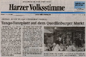 Ankndigung Sommernachtstango in der Volksstimme WR