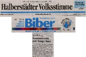 Ankndigung Sommernachtstango in der Volksstimme komplett